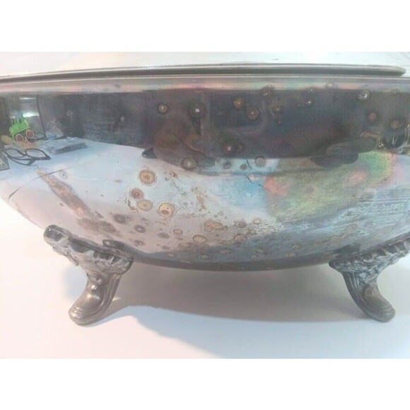 Silver Plate Lidded Regency Style Soup Tureen Serving Bowl - Picture 7 of 10